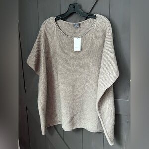 Vince Taupe Ribbed Poncho Sweater
